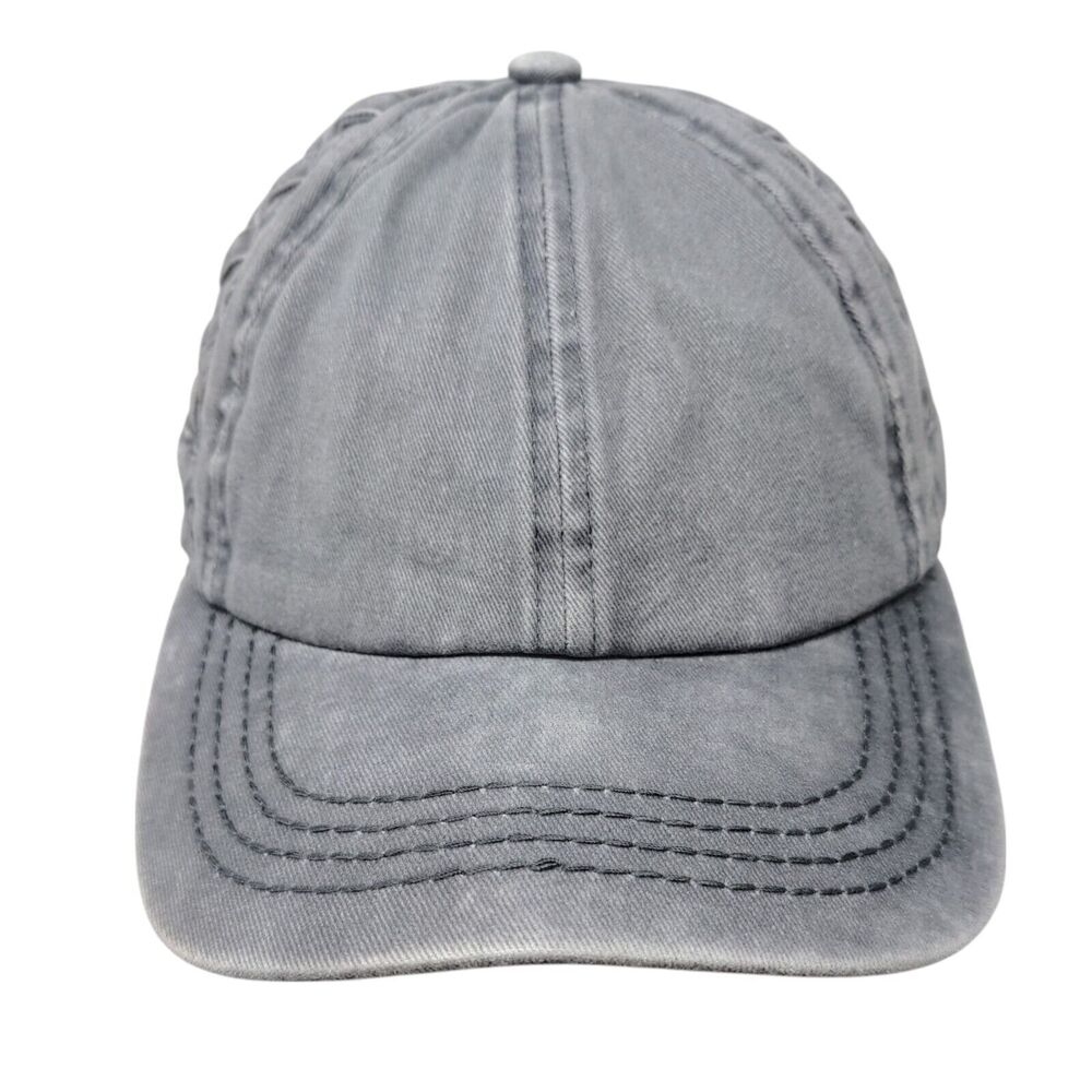 C.C. Exclusive Crisscross Strapback Hat Gray OS Adjustable Breathable Blank